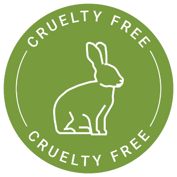 Cruelty Free logo with a white rabbit on a green background